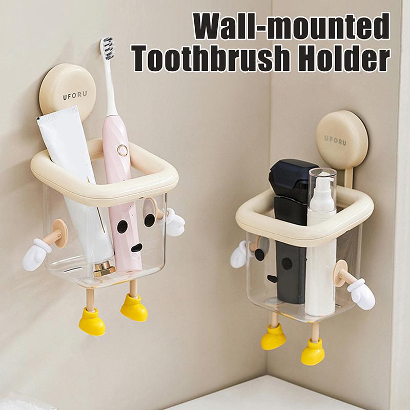 Multifunktionell Plastförvaringshylla Multifunktionell Förvaringslåda Utan Hål Väggmonterad Hållbar Badrumstandborsthylla
