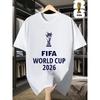 2026 USA-Canadian Cup, FIFA Football Print Crew Neck T-shirt, Street Style, Regular Fit, a Must-have for Football Fans, Suitable for Casual Attire