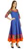 Amoghah Women Cotton Blue Solid Anarkali Kurti Indian Flaired Blouse Kurta