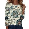 Camicie a maniche lunghe da donna T-shirt grafiche con stampa carina camicette Casual taglie forti Top basic Pullover