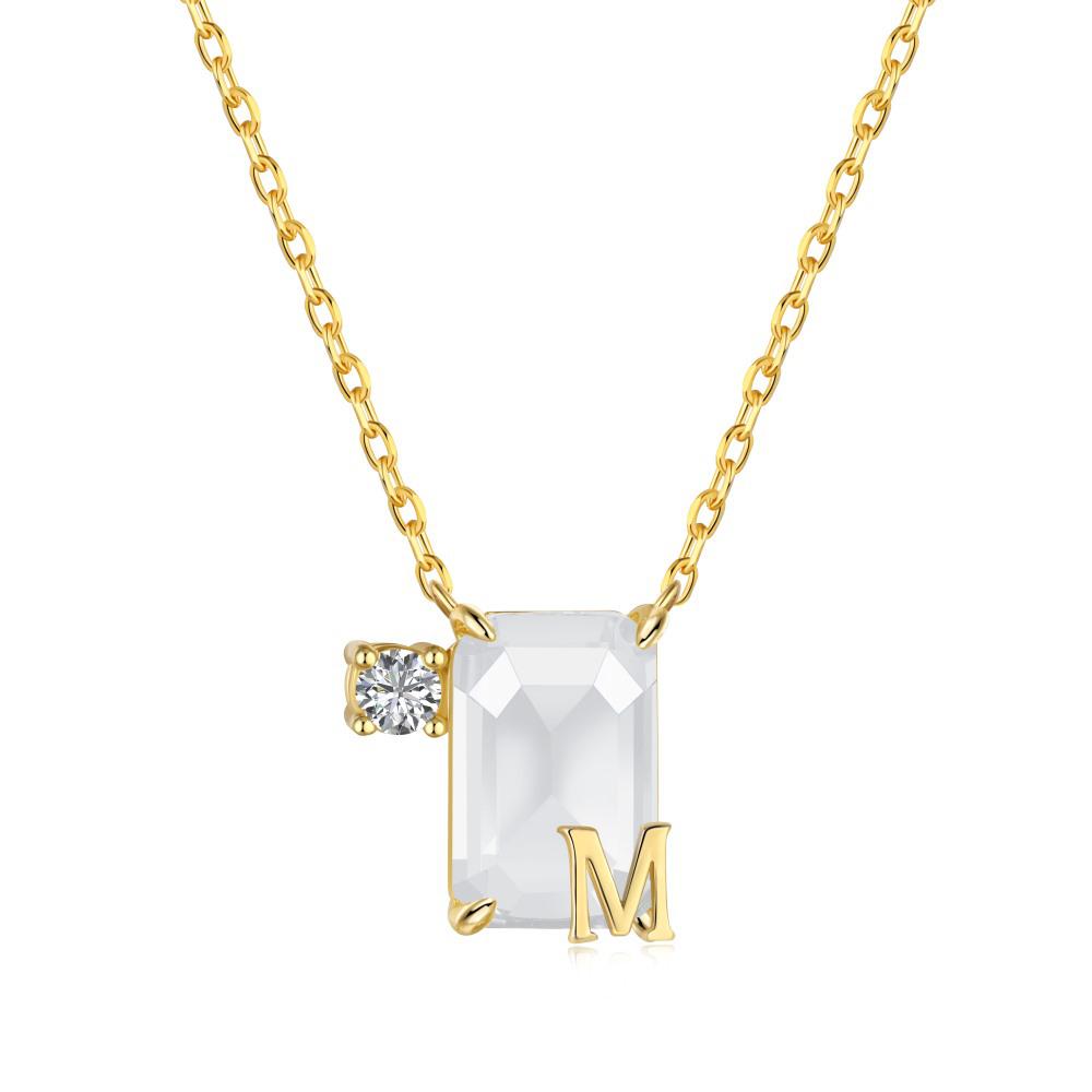 Collier Aurora Love en Argent Sterling S925 pour Femme avec Zircon - Design 26 Lettres, Cadeau de Noël Haut de Gamme