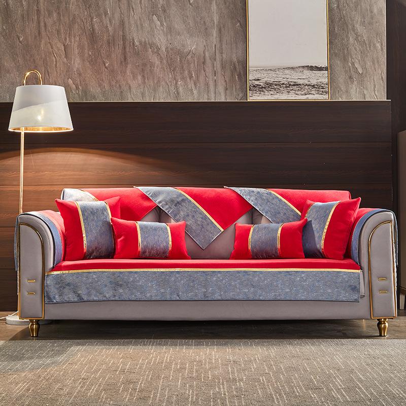 

Американская легкая роскошная кожаная подушка для дивана, нескользящая простая современная летняя новая универсальная ткань для четырех сезонов с полным покрытием 60*60cm