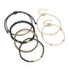 Conjunto de Pulseiras Elásticas com Contas de Cristal e Arroz Personalidade Estrela da Moda Transfronteiriça para Mulheres - 6 Peças