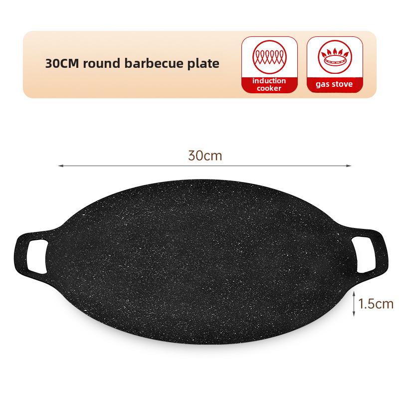 Korean BBQ Non-Stick Stone Grill Plate for Outdoor & Indoor Cooking