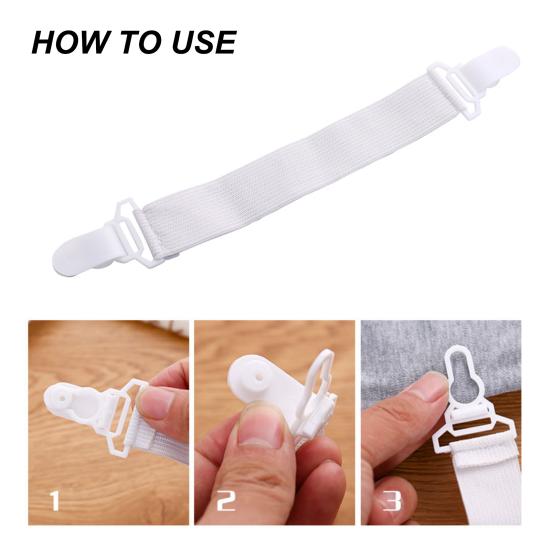 4Pcs Bed Sheet Holder Adjustable Length Elastic Nylon Bed Sheet Clips Straps Sheet Holder Mattress Clips for Bedroom