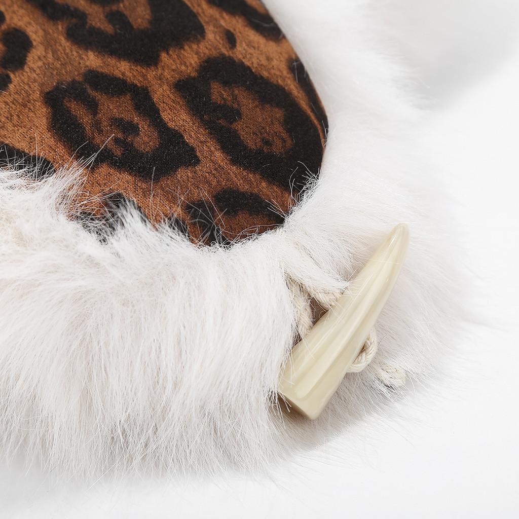 Winter-Gehörschutzmütze in Unifarbe und mit Leopardenmuster-Design für den täglichen Gebrauch