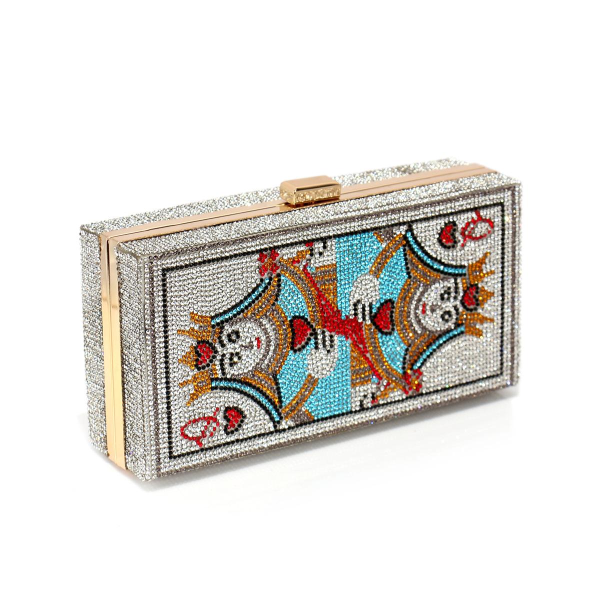 

Ladies Dinner Shiny Double-Sided Diamond-encrusted Small Square Bag Crossbody Wedding Party Chain Bag небесно-голубой