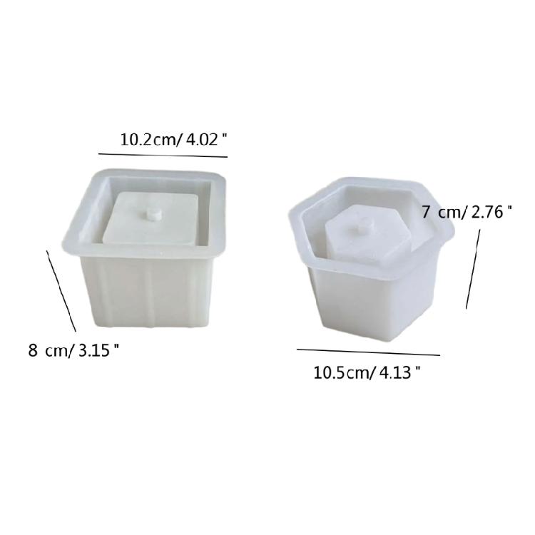 Flower Pots Silicone Molds DIY Hexagonals Succulents Planter with Hole Molds