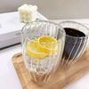 New In 350/450ml Double-walled Corrugated Glass Coffee Heat-resistant Breakfast Cup, Tea, Milk, Juice, Beer, Water, Glasses