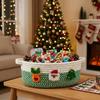 Xmas Theme Christmas Woven Storage Basket Cotton Rope Small Item Storage Bin  Desktop