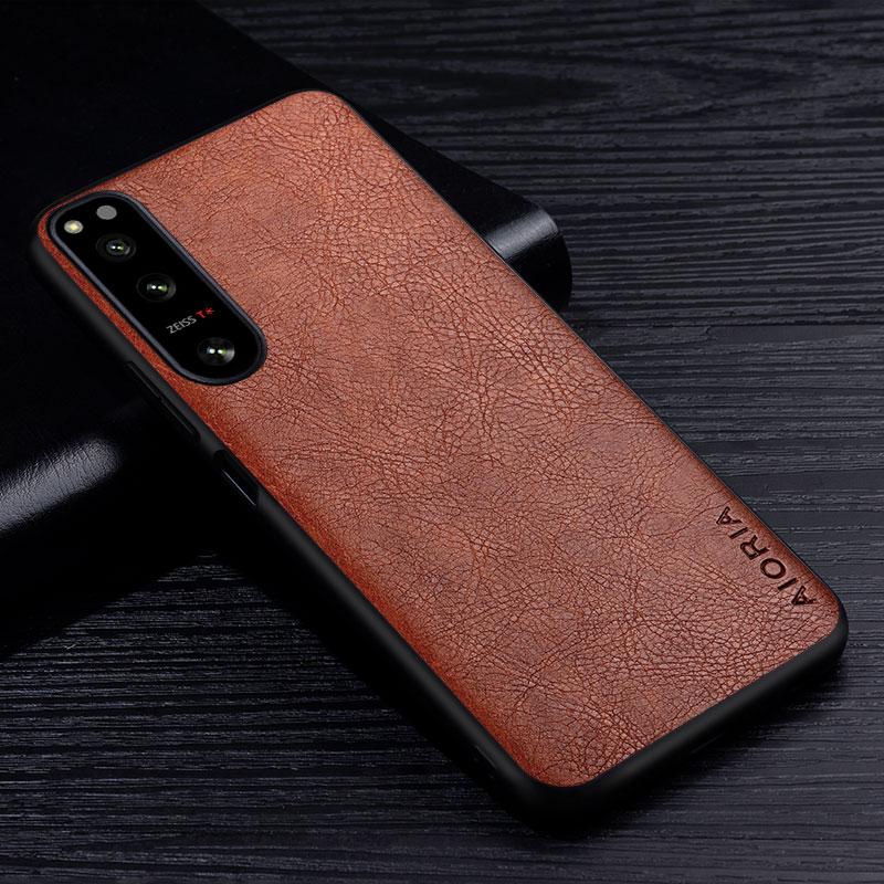 Leather Case for Sony Xperia 5 1 10 IV ACE 2 III Pro- High Grade Retro Litchi Pattern Back Cover for Xperia XZ3 XZ4 Phone Case