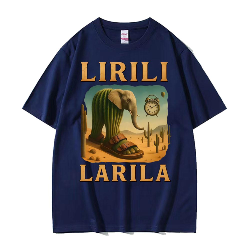 Italienische Ballerina Grafik T-Shirt Lustige Lirili Larila Meme T-Shirts für Männer Frauen Mode Ästhetik Trendiges Kurzarm T-Shirt
