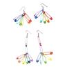 Fun Pin Shaped Colorful Earrings for Parties Music Festivals and Everyday Fashion with Lightweight Alloy Material