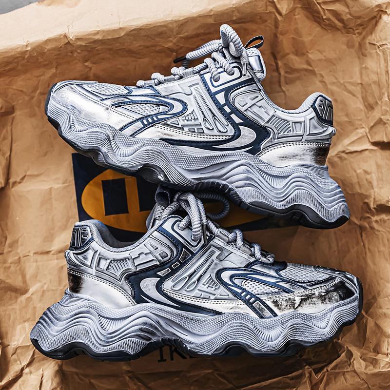 New Men's Sneakers Thick Soled Tall Low Cut Shallow Mouth Casual Shoes Comfortable Soft Soled Breathable Running Sports Shoes