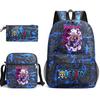 One Piece Luffy Anime Print Student Backpack Set Shoulder Bag Pencil Case Boys Girls School Bags