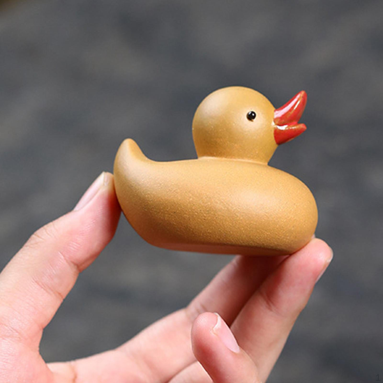 

Duck Statue Small Figurine Tea Trays Accessories Animal Sculpture Purple Clay Pet for
