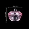 Pink  Glass Dappen Dish Acrylic Powder Liquid Holder Container Geometric Nail Lid Cup Bowl Manicure Accessories