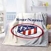 Atletico Madrid Customize Text Blanket Cozy Customizable Blanket Comfortable Throw For Nap Couch Sofa Picnics Four Seasons Universal