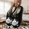 Baumwollpantoffeln mit schwarzem Katzenmuster für Damen & Herren - Herbst/Winter