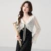 Women's Lightweight Lace-Up Sun Protection Jacket with Ruffle Shawl