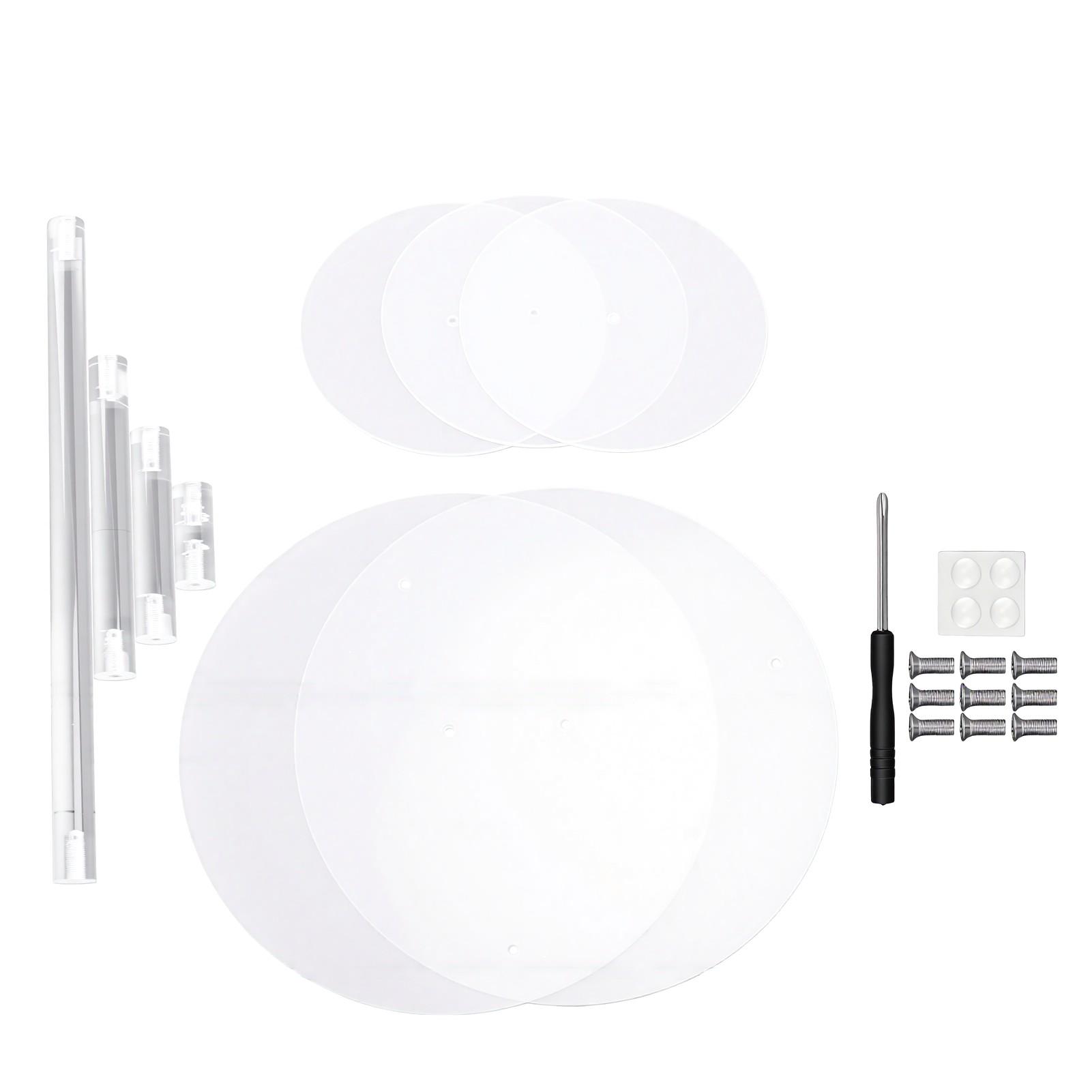 4-laags Rond Taartplateau voor Taarten van 20-30cm, Transparant Acryl Cupcake Plateau voor 50 Cupcakes, Bruiloft Verjaardagsfeest