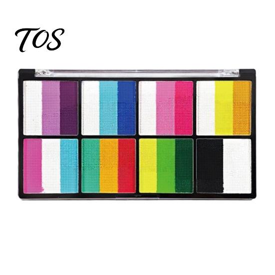 Professional Body Paint Face Palette, 8 Grids Pigment for Art Painting, Water Makeup Soluble Halloween Costume Party Festival Stage Cosplay