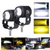 Motorcycle Dual LED Spotlight - Super Bright Steel Lens Headlight