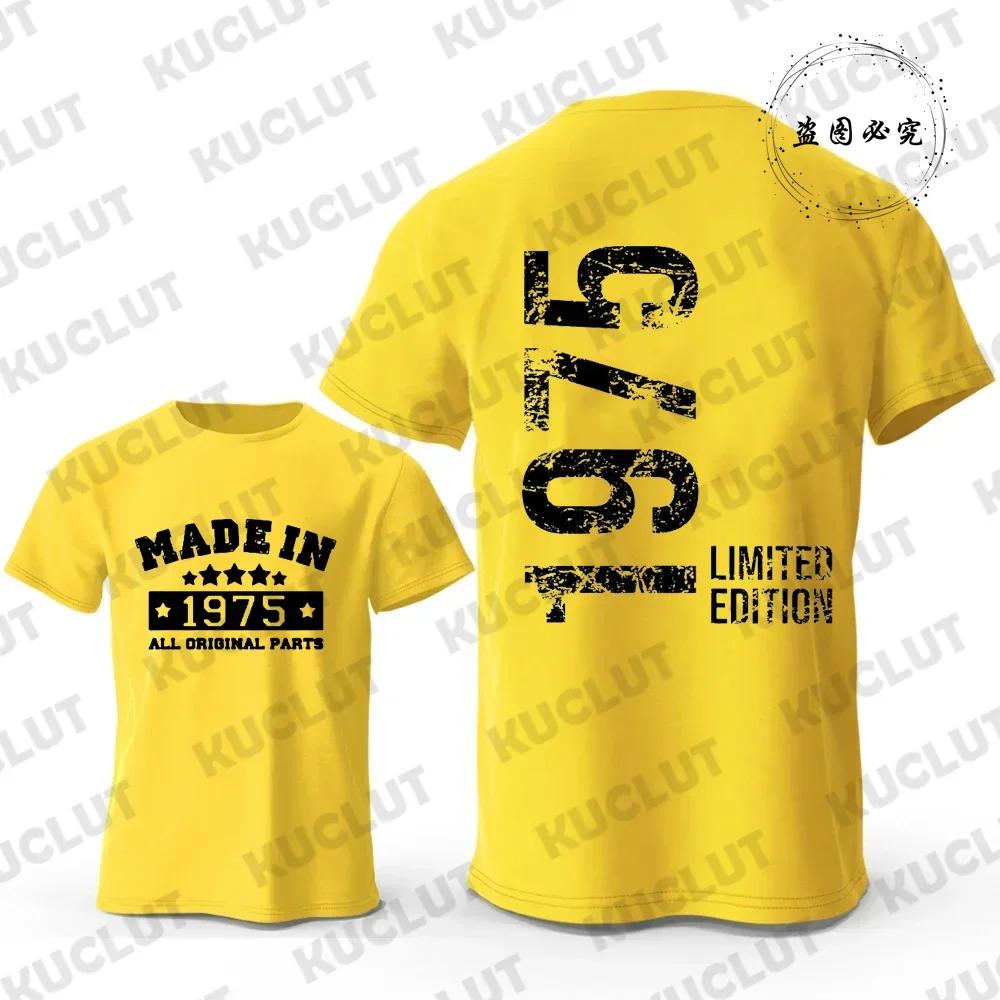 TShirts for Men Vintage Made In 1975  48th Birthday 48 Years TShirt Mens Tshirt Street Fashion Short Sleeve Shirt Men Clothing