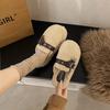 Mao Mao slippers women wear Internet celebrities 2025 autumn and winter new lazy versatile thick bottom bag head warm cotton slippers explosion