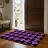 Houndstooth Check Pattern Floor Mat Soft Flannel Absorbent Mat Non-Slip Rug Home Bedroom Bathroom
