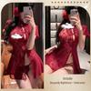 Plus Size Sheer Temptation: New Chinese Qipao High-Slit Open Back Lingerie