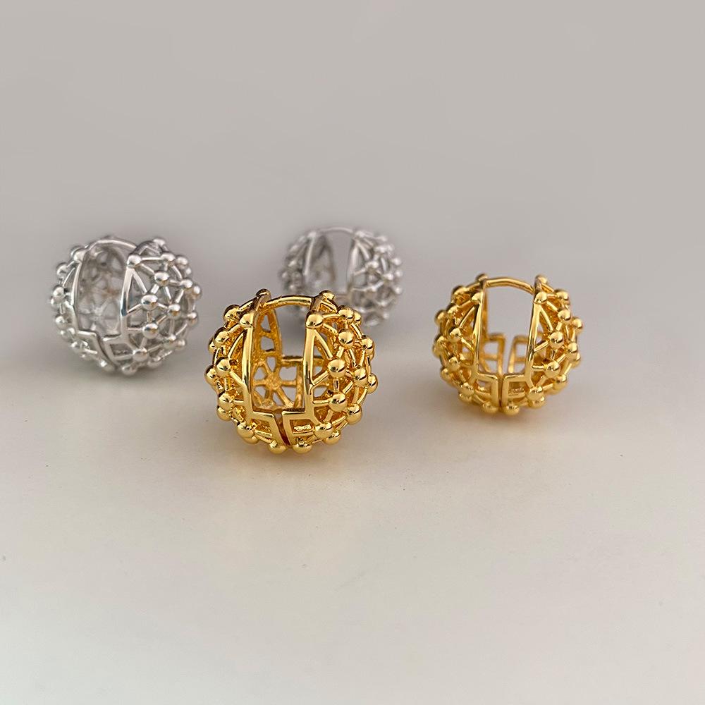 

Стильные полые круглые серьги-каффы: Уникальные металлические серьги для женщин серебряный