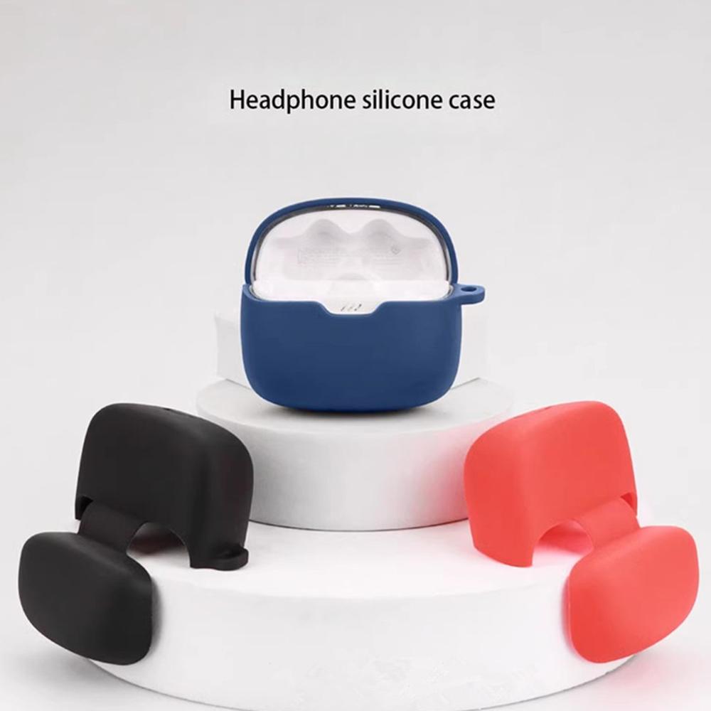 For JBL Tune 245NC Silicone Case with Anti Lost Buckle Bluetooth-Compatible Earphones Protective Cover