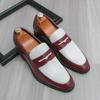 Fashion 2025 Spring New Men's Comfortable Soft Soled Open Laughing Loafers Fashion Brand Color Blocked Breathable Casual Leather Shoes