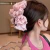Oversized Pure Color Bow Hair Claw Clip Women Hair Accessories Shark Clip Multilayer Bow  Giant Clawclip
