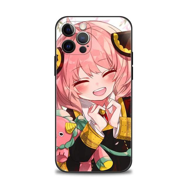 

Чехол для телефона Apple Iphone 14 13 12 11 Pro Max 13 12 Mini Xs Max Xr X 7 8 6 6s Plus, чехол Spy X Family Pink Smile Anya Damian For iPhone 14