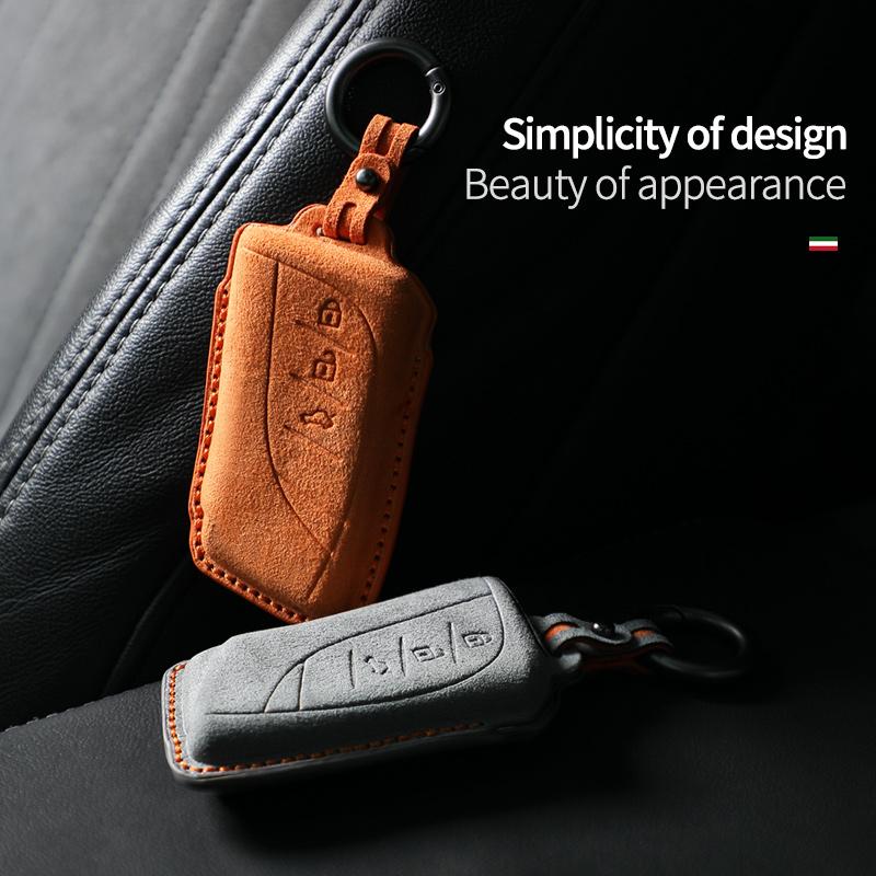 Alcantara For Lexus Es200 300H Rx Ux260 Car Key Case Accessories Keychain Suede Cover Shell Keychain Styling
