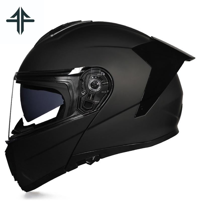 FF Modular Motorcycle Helmet Full Face Flip Up Robot Design Double Visor DOT Approved Motocross Racing Helmet for Men Women