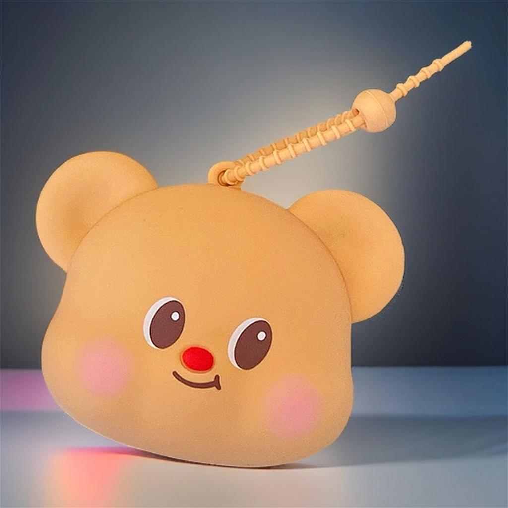 Cartoon Bear Keychain Silicone Storage Solution For Pocket Change Jewelry Daily Bag
