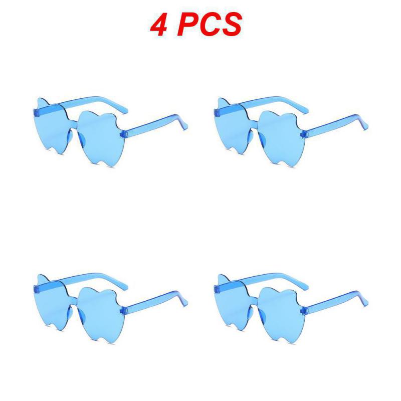 2/4/6PCS Eyewear Frameless Clear Lens Colorful Funny Gafas De Sol Shades Polarized Rimless Jelly Color Personality For Women Men