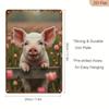 Metal Wall Art Pig Poster, Rustic Farmhouse Kitchen Decor 8x12 Inch