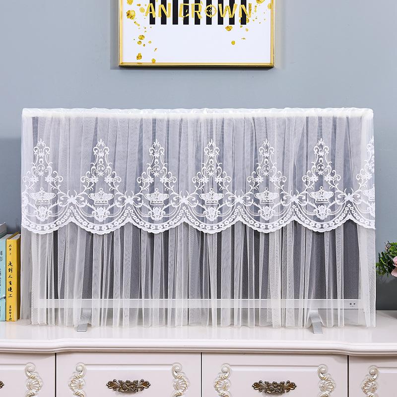 Home Living Room Decoration Lace Fabric TV Cover LCD Desktop Dust Covers Size Brand Universal Easy To Clean No Need To Take It Off When Starting Up