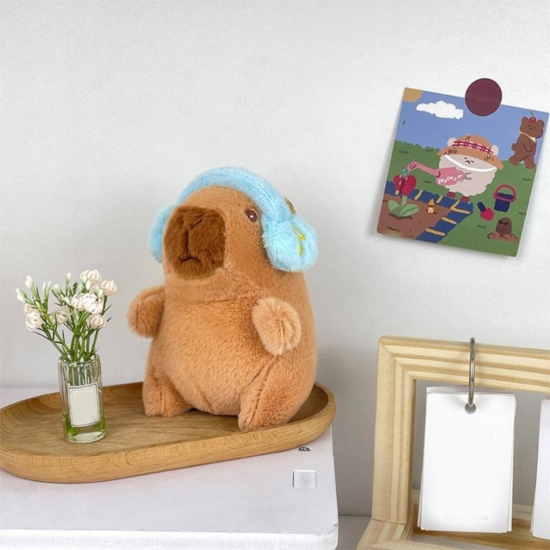 Fashionable Elegant Color Capybaras Keychain Charm Lovely Dress Up Sturdy Plush Pendant for Bags and Keys Decoration