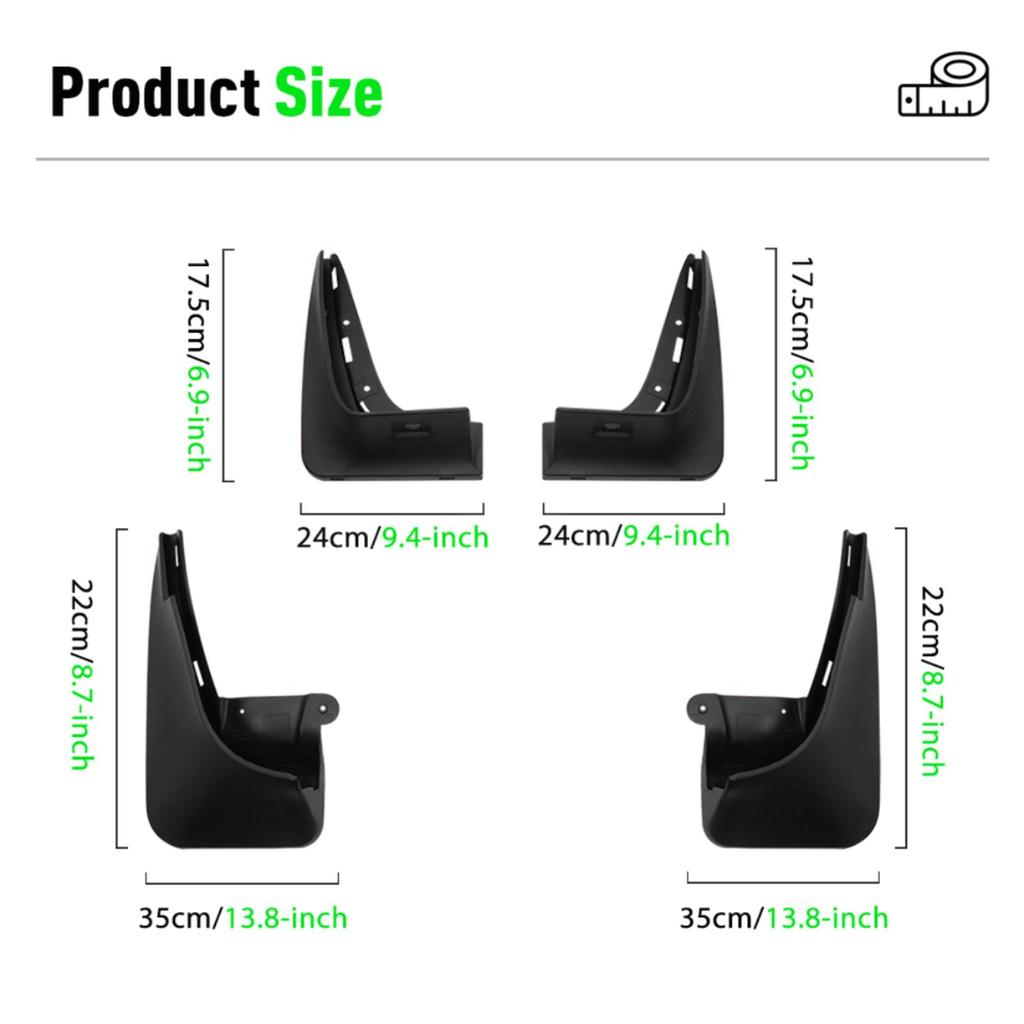 4PCS Car Mud Flaps Splash Guards Mudguards Car Mud Flaps Compatible with Mini Cooper ONE R56  2008 2009 2010 2011 2012 2013 2014
