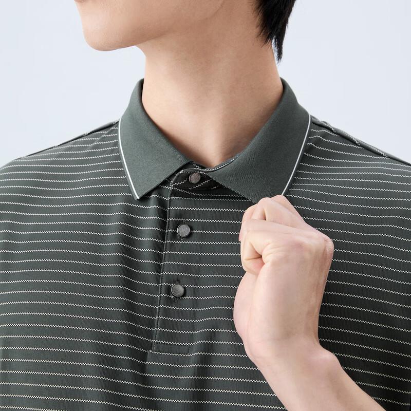 SEVEN Striped Cool-Feel Sun Protection Short Sleeve Polo Shirt