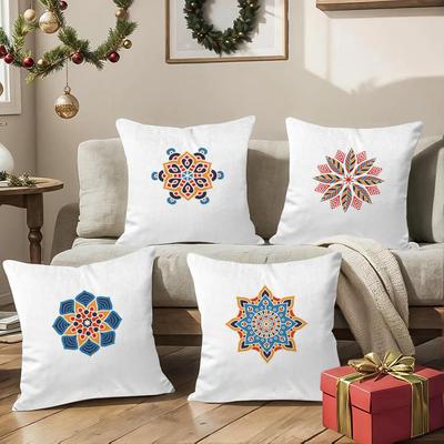 E-Ethnic-inspired Patterns Pillow Case Square Pillow Bedroom Sofa Leisure Comfort Cushion Living Room Home Decoration