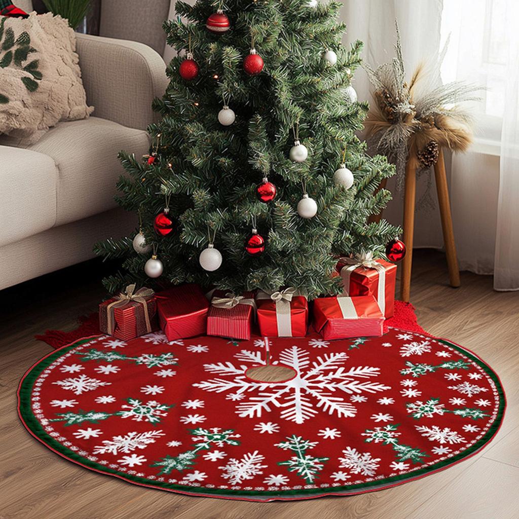 90cm Weihnachten Niedlich Floral Baumrock Warme Atmosphäre Bodenmatte Dekoration Teppich