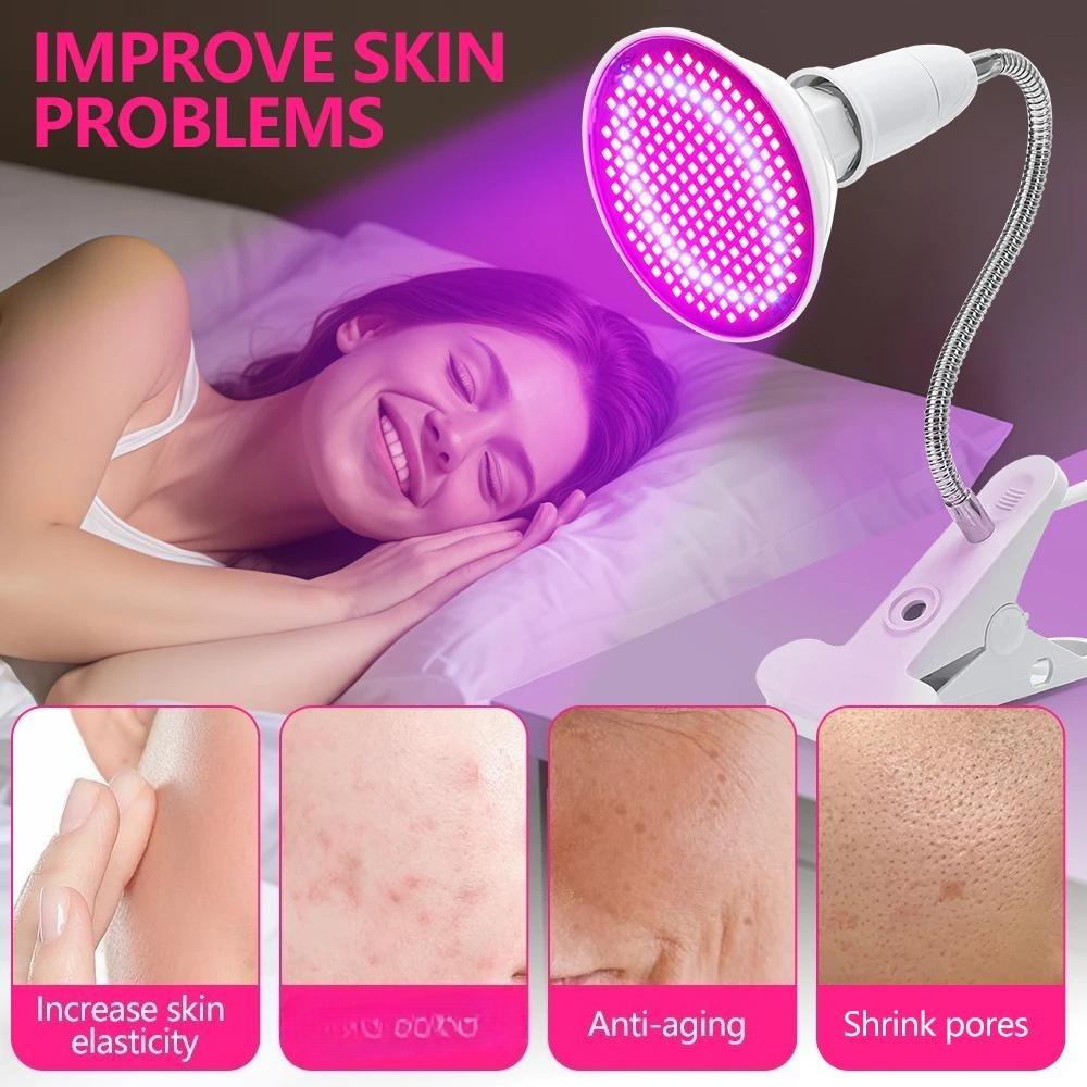 850nm 660nm Anti Aging Red blue LED Light Therapy Bulb With Lamp Clip Red Near Infrared Beauty Full Body Skin Care Pain Relief