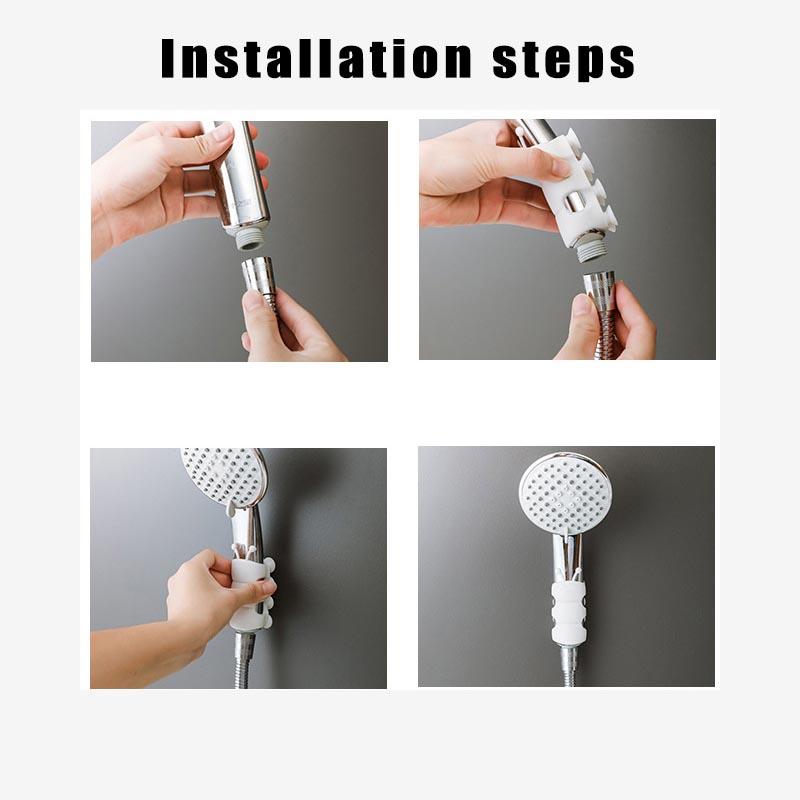 1/2Pcs Silicone Shower Head Holder, New Universal Relocatable Shower Head Suction Cup Holder, Adjustable Shower Holder for Bathroom Non Drilling