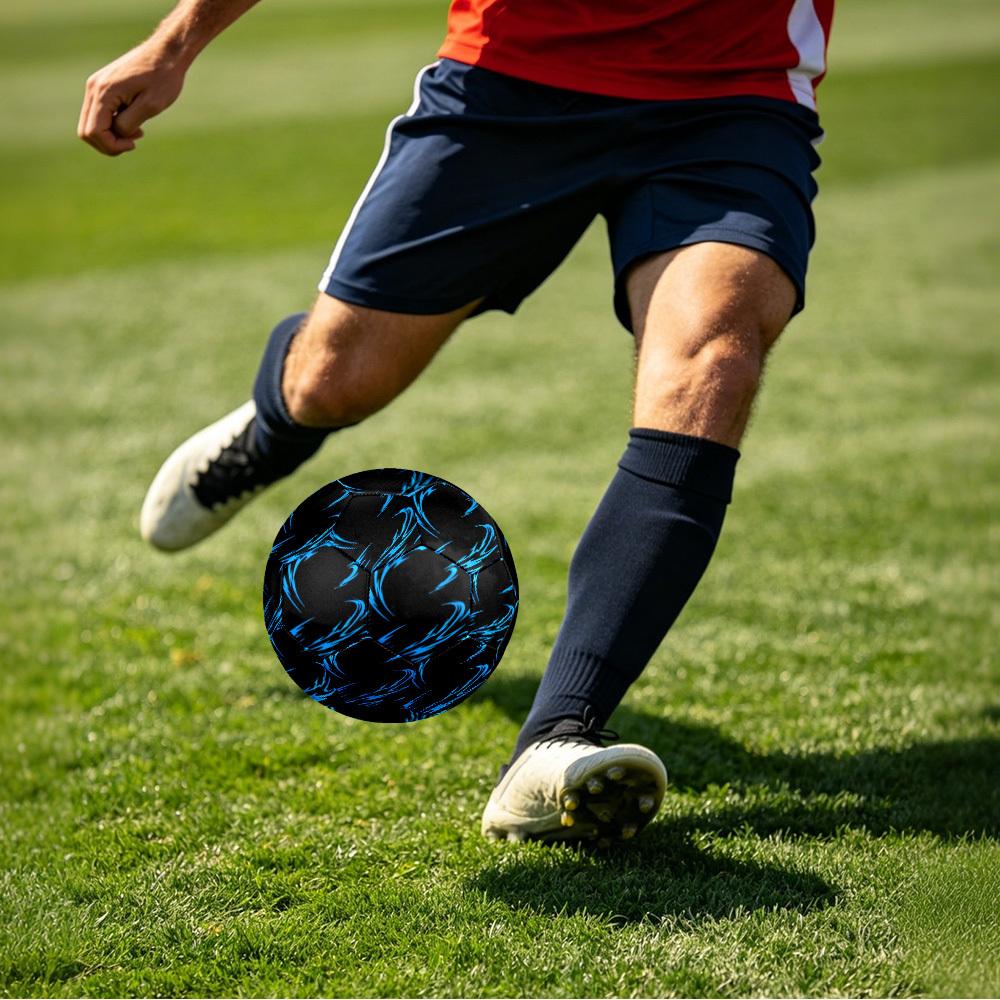 1pc Blue Swirls Abstract Size 5 Soccer Ball Professional Match Training Football Indoor &Outdoor Sports Ball Lightweight Durable C6530